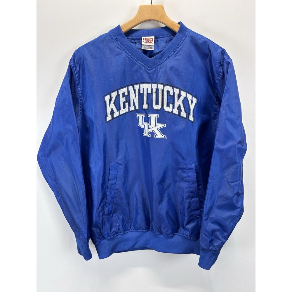 Vtg Red Oak University Of Kentucky Pullover Jacket Sz Small Men's Blue 90s